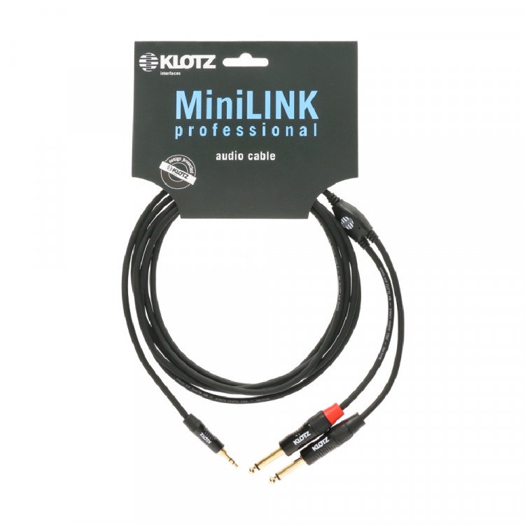 Klotz MiniLink Pro KY5-150 3.5TRS 對 6.3TS*2 Y型立體聲音源線 1.5m